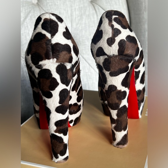 Christian Louboutin Bibi 140mm Pony Hair Nairobi Platform Pumps 39 - Picture 3 of 8
